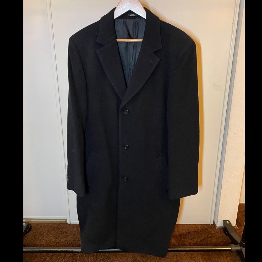 SOLD - J Crew Cashmere & Wool Long Coat Jacket - Size Large - Made In Hungary